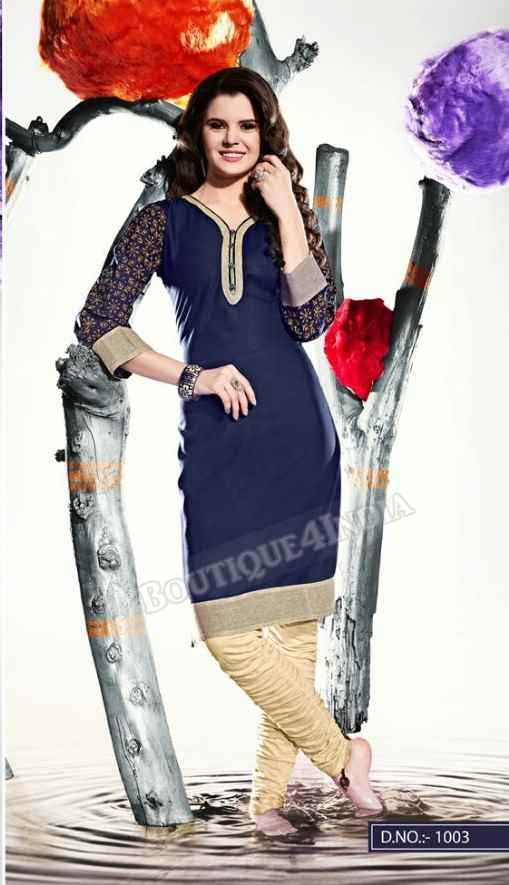 Navy Color Ravishing Rayon Fabric Kurti