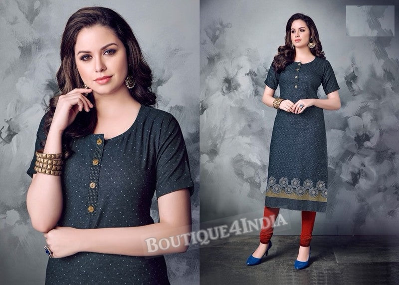 Denim winter wear desi kurti