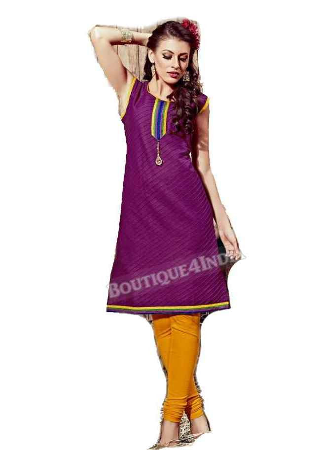 Purple Exotic colored Rayon Fabric Kurti