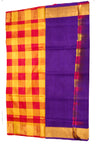 Pure Light weight Uppada Silk Saree in Blue and Golden and Pink Checkered Jarri Color