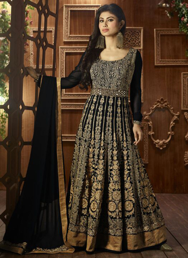 Black Georgette Bridal Anarkali Suit