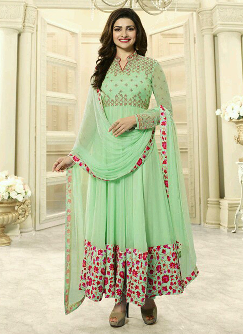Georgette Pista Embroidered Anarkali Suit