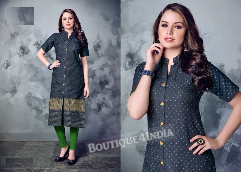 Denim winter wear desi kurti -4