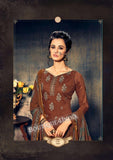 Sanguine Brown Pure Jam Silk Cotton Salwar Palazoo Suit
