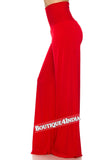 Solid Red Plus size Modal High Waist Palazzo Pant