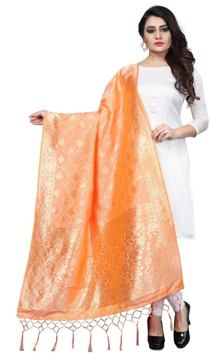 Golden Art Silk Banarasi Dupatta