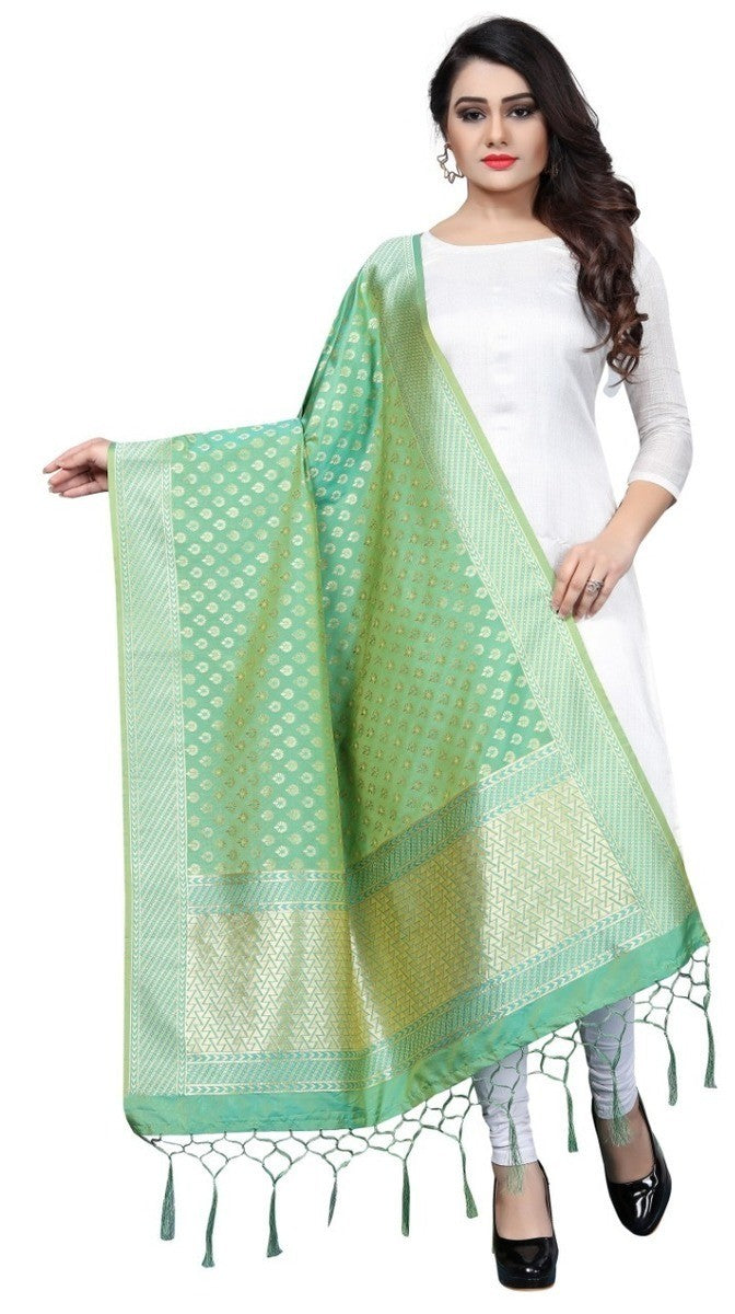 Green Banarasi Art Silk Dupatta