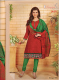 Elegant Embroidery Work Salwar Collection - Ruby Red, Green And Multi Color  Ready To Stitch Material / Simple And Beautiful Embroidery Work And Unique Color Combination Salwar Suits / Party / Festivals / Special Occasions /Casual - Ready to Stitch - Boutique4India Inc.