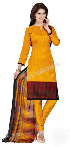 Orange Color Bhagalpuri Silk Straight Cut Salwar Suit
