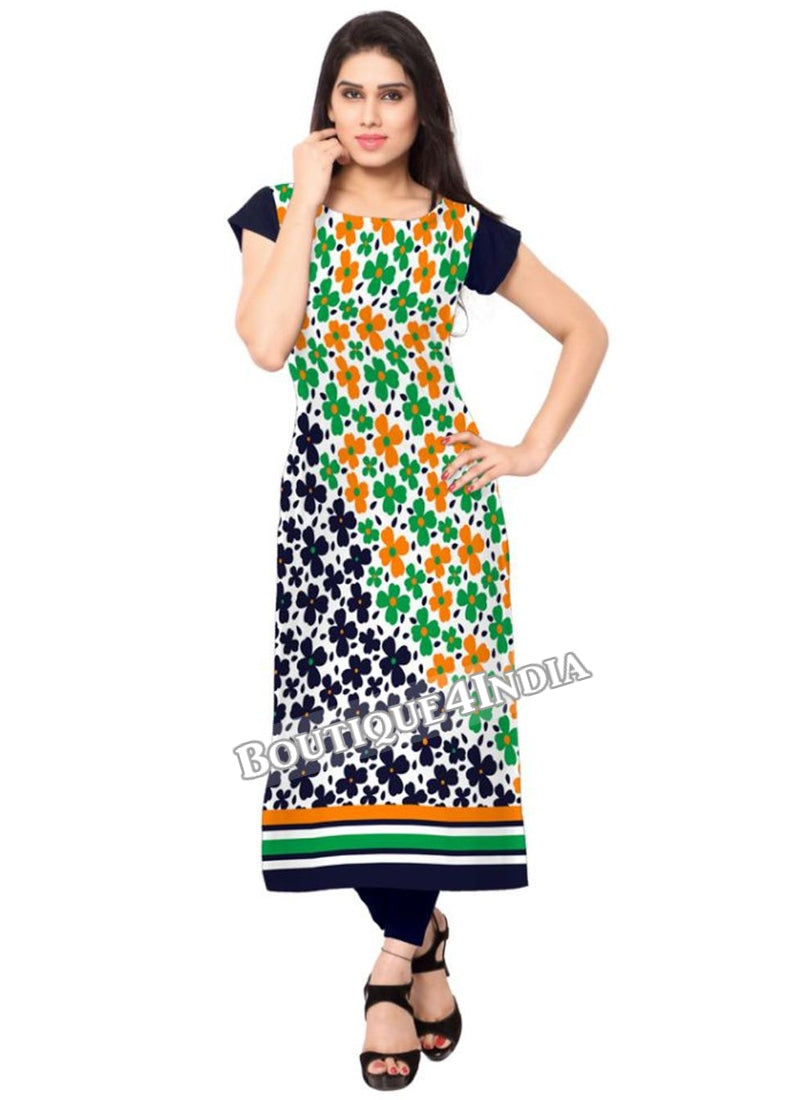 green black Crepe Casual wear Printed Kurti