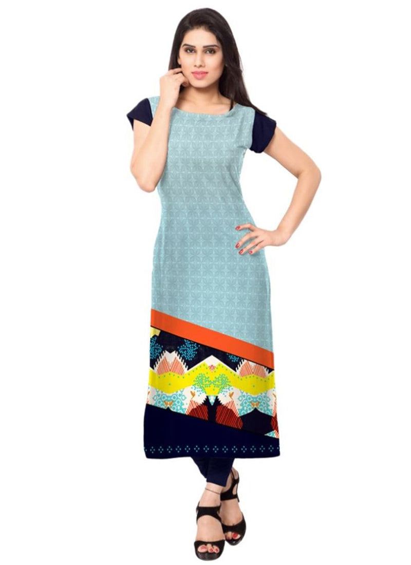 Pale green Crepe Casual wear Printed Kurti