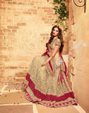 Sarees - Maroon And Golden Stunning Bridal Designer Collections - Wedding / Party / Bridal - Boutique4India Inc.