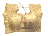 Golden Color Princess cut padded Jari / Brocade ready made blouse
