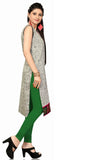 Cotton Silk Printed kurti with nice black and pink pippin on the neck - Boutique4India Inc.