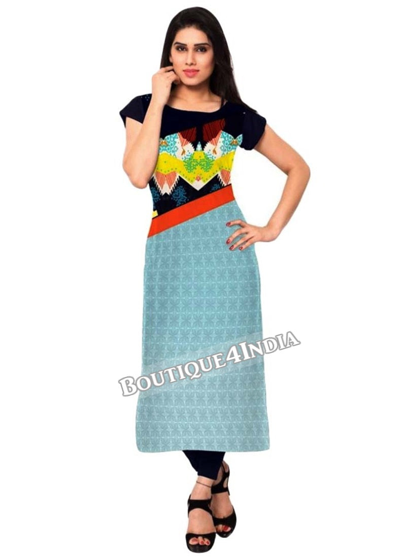 Multicolor floral  Crepe Casual wear Printed Kurti