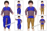 Boys Blue and Gold 6 in 1 Kurta Pyjama dhothi