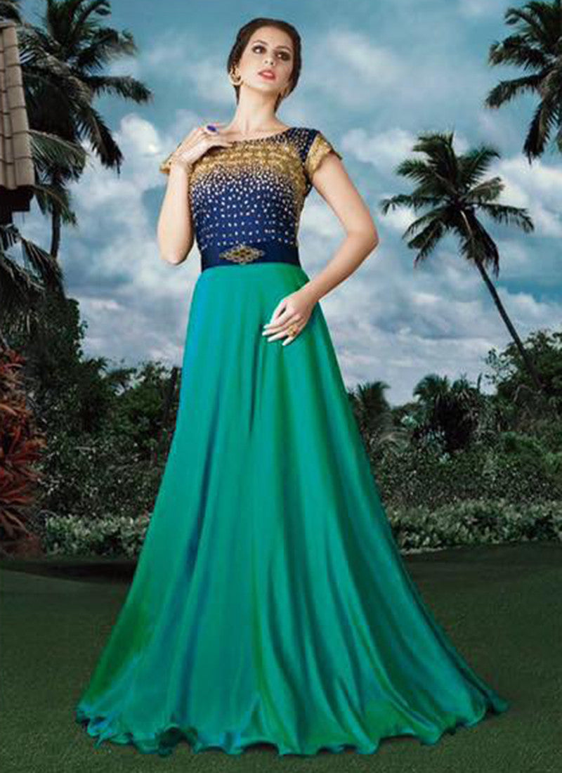 Green Net Bridal Embroidered Anarkali Suit