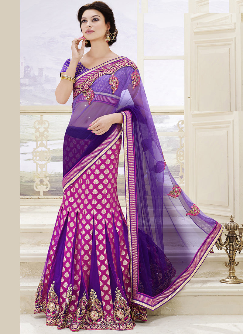 Burgundy one minute saree