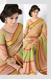 Trendy Cotton Silk Saree in Light Pink/ Peach and golden - Boutique4India Inc.