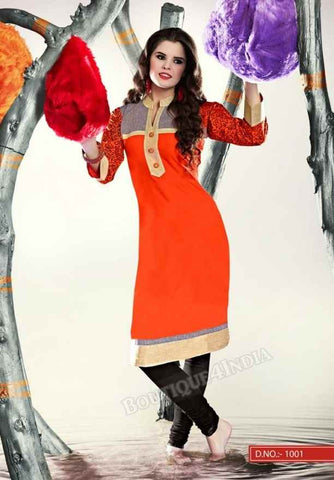 Peach Color Ravishing Rayon Fabric Kurti
