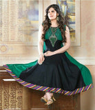 Heavy Work Anarkali Style Collection - Green, Black And Multi Color  Ready To Stitch Material - Green, Black And Multi Color Beautiful Anarkali Style Long Salwars With Dazzling Embroidery Work / Party / Special Occasions / Wedding / Casual - Boutique4India Inc.