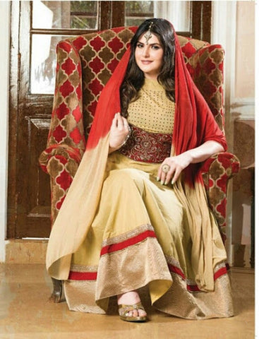 Heavy Work Anarkali Style Collection - Maroon And Golden Ready To Stitch Material /  Beautiful Anarkali Style Long Salwars With Dazzling Embroidery Work / Party / Special Occasions / Wedding / Casual - Ready to Stitch - Boutique4India Inc.