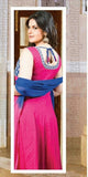 Heavy Work Anarkali Style Collection - Pink, Blue And Golden  Ready To Stitch Material - Pink, Blue And Golden Beautiful Anarkali Style Long Salwars With Dazzling Embroidery Work / Party / Special Occasions / Wedding / Casual - Ready to Stitch - Boutique4India Inc.