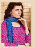 Elegant Embroidery Work Salwar Collection - Pink, Purple Shade And Blue  Ready To Stitch Material - Pink, Purple Shade And Blue Simple And Beautiful Embroidery Work And Unique Color Combination Salwar Suits / Party / Festivals / Special Occasions /Casual - Boutique4India Inc.