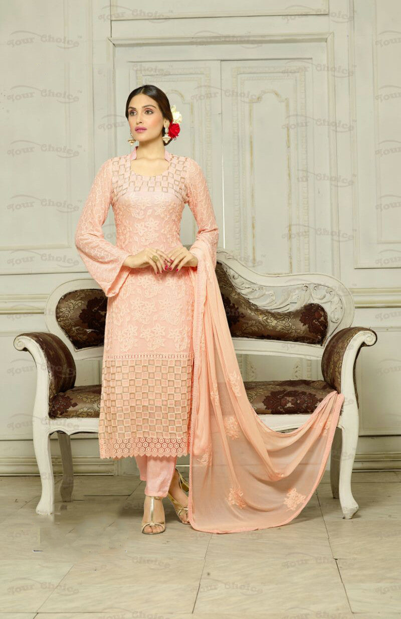 Embroidered Pakistani Ladies Designer Suits, Semi Stitched, Blue at Rs 2999  in Surat