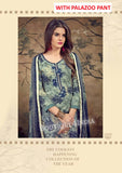 Green Spring & Navy Pure Pashmina & semi naznin dupatta