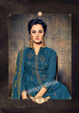 Chathams Blue Pure Jam Silk Cotton Salwar Palazoo Suit