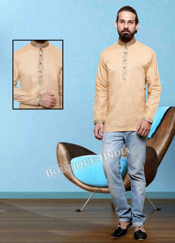 Sandal Cotton Men's Kurta