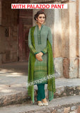 Olive green Printed Pashmina Palazoo Suit