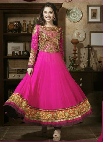 Pink georgette party wear salwar kameez