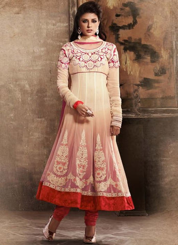 Cream georgette party wear salwar suit