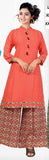 Orange Rayon Printed Kurti With Palazzo