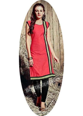 Peach Exotic colored Rayon Fabric Kurti