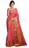 Jacquard Silk Saree in Pink and Golden Jarri - Boutique4India Inc.