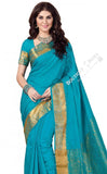 Jacquard Silk Saree in Blue and Golden Jarri - Boutique4India Inc.
