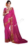 Jacquard Silk Saree in Purplish Pink and Golden Jarri - Boutique4India Inc.