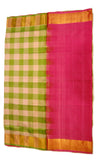 Light weight Uppada Silk Saree in Shades of Green Checkered and Golden Jarri Color - Boutique4India Inc.