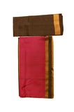 Light weight Uppada Silk Saree in Pink, Black and Golden Color - Boutique4India Inc.