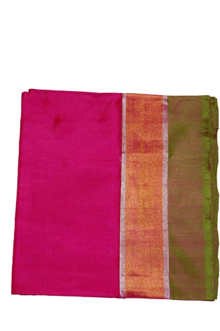 Pure Light weight Uppada Silk Saree in Pink Green and Golden Color