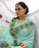 Light Green Bridal Designer Wedding Saree