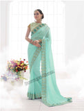 Light Green Bridal Designer Wedding Saree