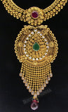 Antique style 30 inches Indian haaram necklace with big jhumkis