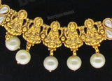 Amazing Pearl studded Lakshmi temple jewelry with matching Earrings set