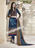 Light blue Printed Pashmina Salwar Suit