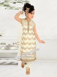 Girls half white 4 pc. Churidar Suit