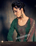 Te Papa Green Pure Jam Silk Cotton Salwar Palazoo Suit